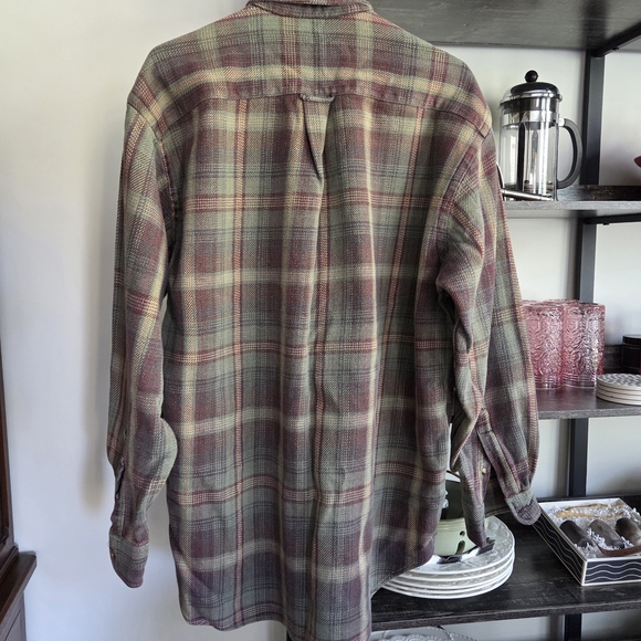 Nautica Large 100% Cotton Plaid Button-Down Shirt Heavy Duty Warm - Picture 2 of 8